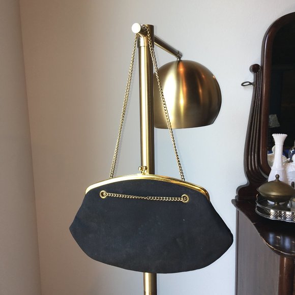vintage black handbag with gold chain - no labels - Picture 3 of 4